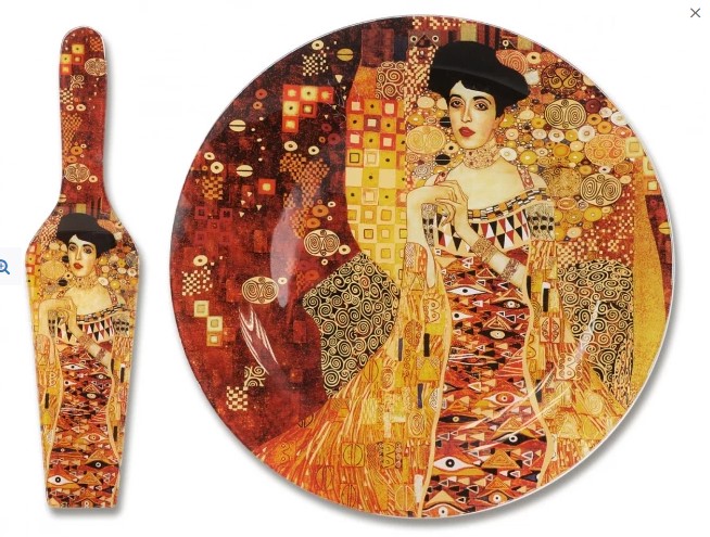צלחת הגשה דקורטיבית עם מרית, גוסטב קלימט. קוטר 28 ס"מ - G. Klimt, אדל