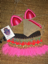 Bubble gum crochet skirt&belt