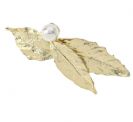סיכת 3 עלים ציפוי זהב