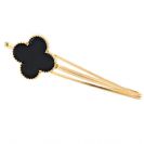 סיכת תלתן שחור ציפוי זהב