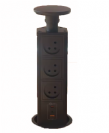 עמוד שקעי חשמל ושקע טעינה USB לשולחן שחור MCC2-B