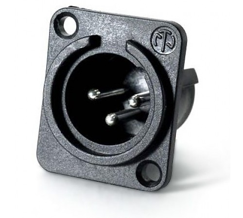 מחבר XLR זכר לפאנל Neutrik NC3MPP