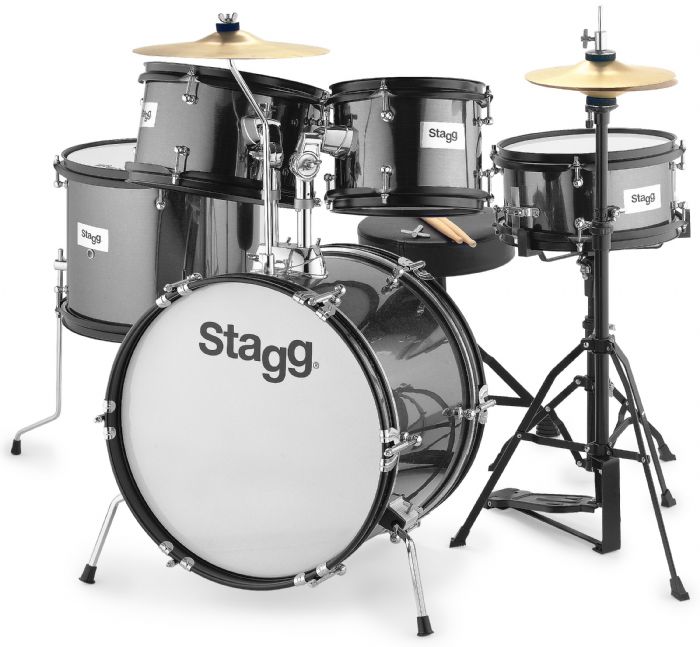 מערכת תופים 5 חלקים לילדים STAGG JR 5/16B BK