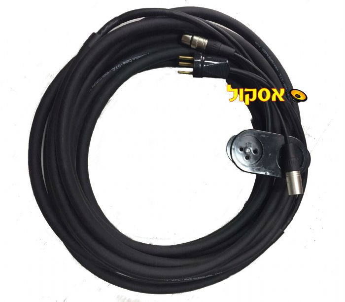 כבל משולב סאונד & חשמל כפול לרמקול מוגבר 8 מטר