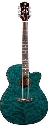גיטרה אקוסטית מוגברת Luna Guitars GYP E QA TEAL