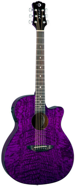 גיטרה אקוסטית מוגברת Luna Guitars GYP E QA TPP