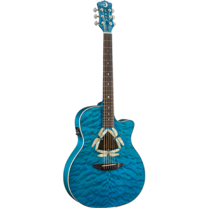 גיטרה אקוסטית מוגברת Luna Guitars FAU DF QM