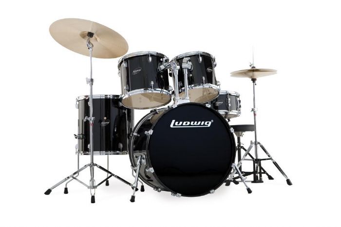 מערכת תופים 5 חלקים "20 כולל אביזרים ומצילות LUDWIG LC170 BK