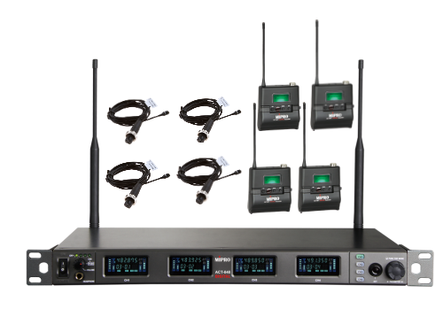 סט אלחוטי שידור דיגיטלי עם 4 מיקרופונים דש אלחוטיים Mipro ACT-848