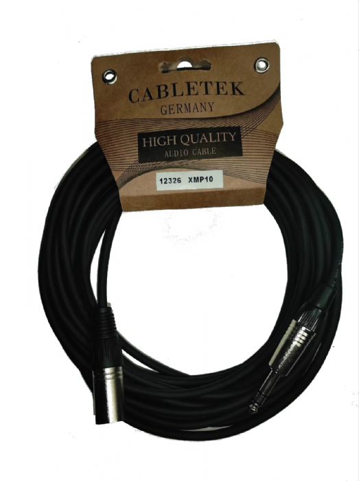 כבל XLR זכר לPL סטריאו 10 מטר Cabletek