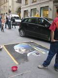 ציור על המדרכה בפירנצה (צילום: אירה לייקין)
