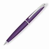 FROM THE ATX COLLECTION matte finish. The simple twist action retracts and propels the pen point with ease. Polished chrome appointments highlight the sleek streamlined form. Ball-point pen in a vibrant purple with polished chrome appointments to highlight the sleek, streamlined form.