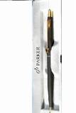 PARKER CLASSIC BLACK GOLD TRIM DISCONTINUED BY PARKER FOR ABOUT 10 YEARS WE HAVE THE PENCIL 0.5 ALSO HAS IT IN SETS OF PEN AND PENCILS TOGETHER. Price: 170 NIS