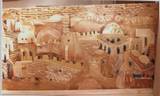 "ירושלים של זהב", 2005, תבליט עץ וזכוכית, 2.5 * 3 מ´, בית כנסת, יבנה.