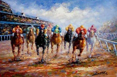 ציור מירוץ סוסים