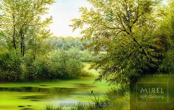 ציור נוף ירוק