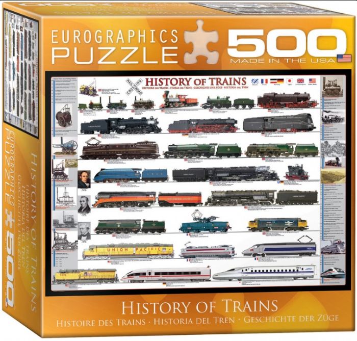 פאזל 500 חלקים - הסטוריה של רכבות