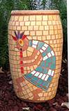 כד הקוקופלי - פסיפס קרמיקה The Kokopelli´s Jar - Ceramic  mosaic Ǿ23x38