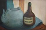 בקבוק וקומקום - שמן על קנבס  - 60x40 - Oil on canvas