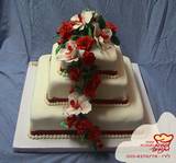 עוגת חתונה פרחים 3 קומות